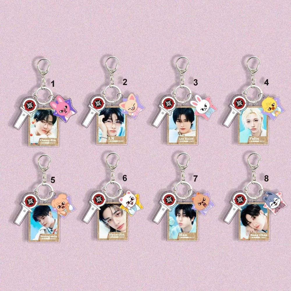SKZOO New 6cm Acrylic Keychain Stray Kids New Album Li Longfu Keychain Pendant Bag Supporting Peripheral Gifts
