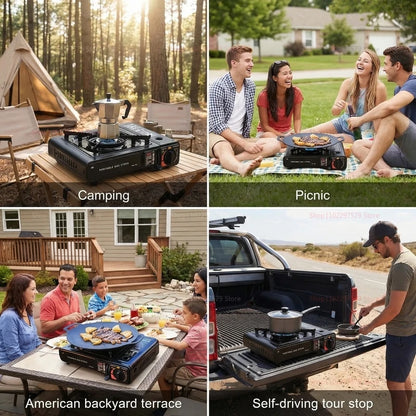 Portable Cartridge Stove for Camping Outdoor Barbecuing Home Cooking and Gatherings Lightweight Multi-functional Stove