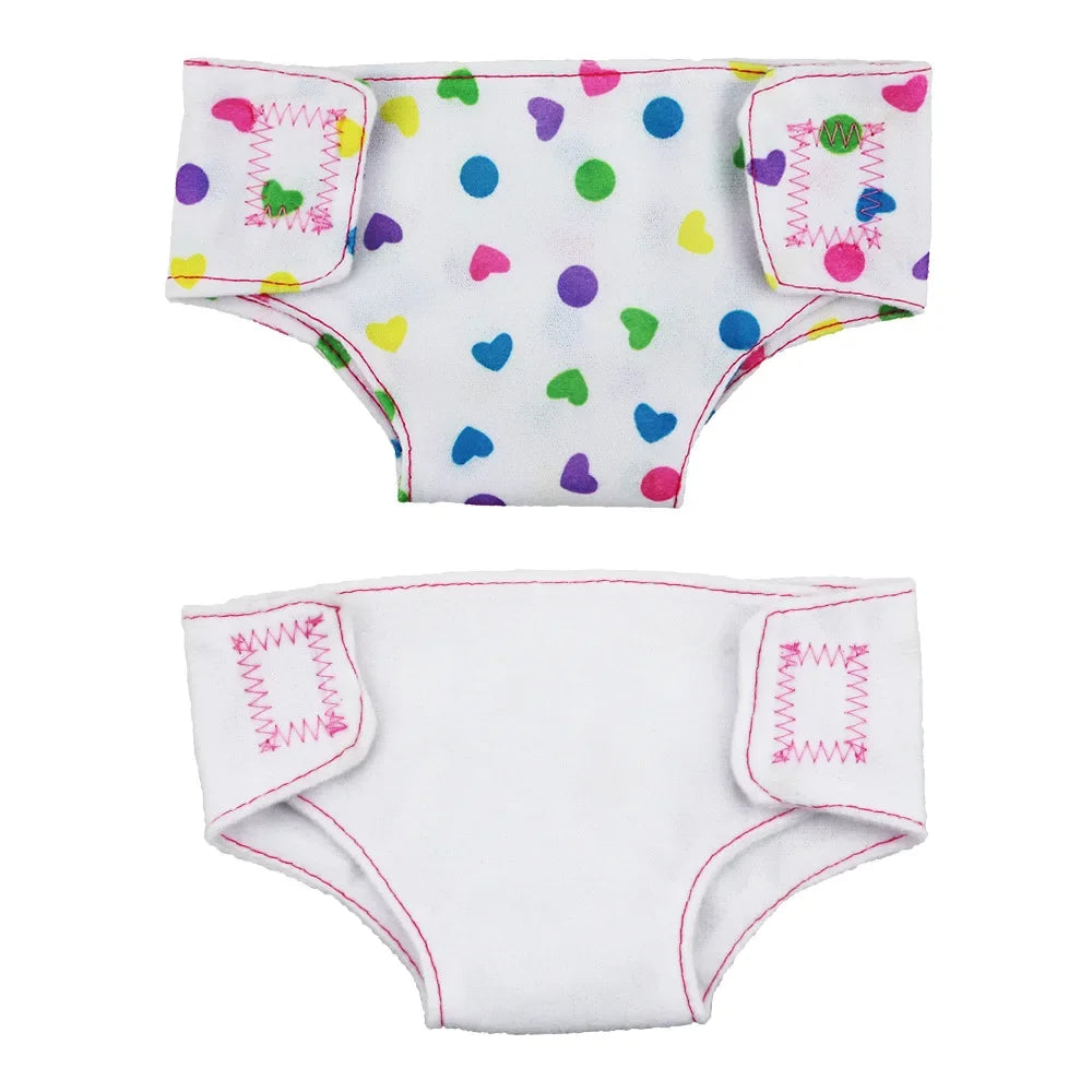 Baby Diapers Doll Underwear for 14-18 Inch Baby Dolls Underwear Reusable Adjustable Diapers for Infant Reborn Dolls Baby Girls
