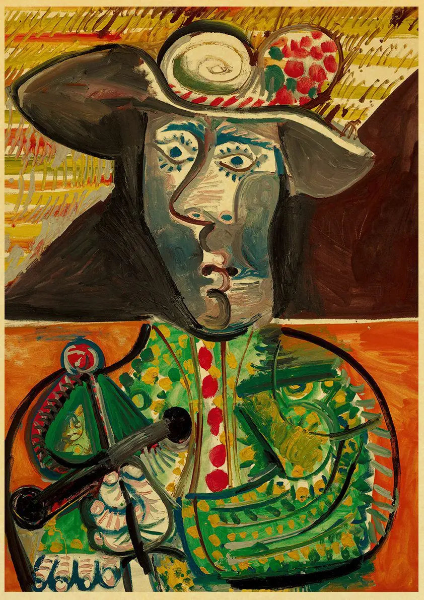 Abstract Painting Pablo Picasso Exhibition Kraft Paper Poster Art Prints Museum Modern Gallery Wall Picture Home Room Decor Gift
