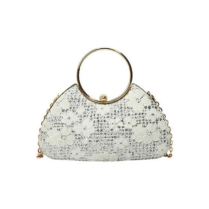 Fashion Polyester Fiber Evening Bags Elegant Chain Shoulder Bag Clutch Handbag Women