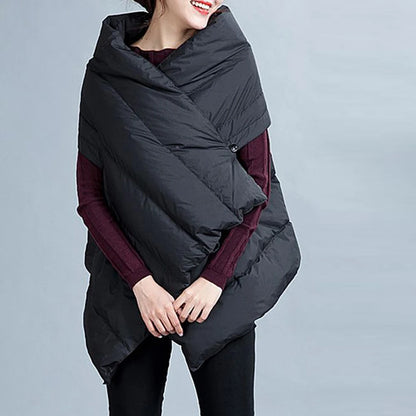 2024 Winter Huayu Irregular Hooded Down Jacket Women's Korean Women's Large Coat  waistcoat women  vest