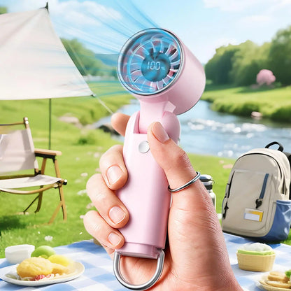 Portable Handheld Fan 100-Speed Low Noise Turbine Air Blower Foldable 3600mah USB Rechargeable Personal Fan For Home Office