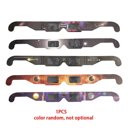 5PCS Solar Eclipse Glasses Anti-uv Glasses Safe Direct Sun Viewing Random Color Paper Frames for Adults Kids Watch Solar Eclipse
