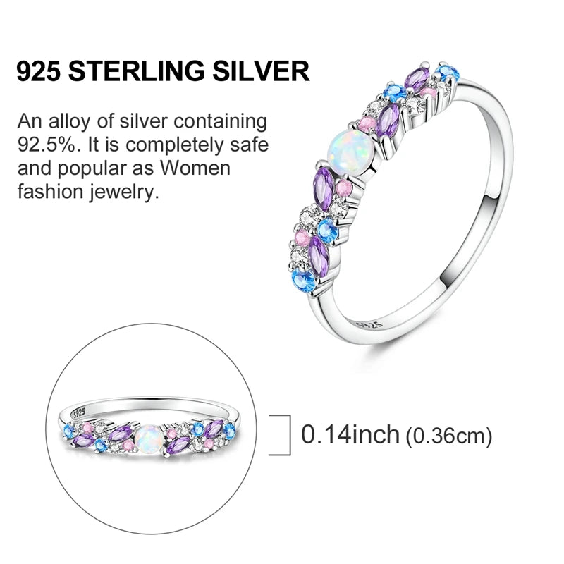 Hot Sale 925 Sterling Silver Ring Eye Plam Frefly Stars Heart Rings For Wedding Women Girls Jewelry Anniversary