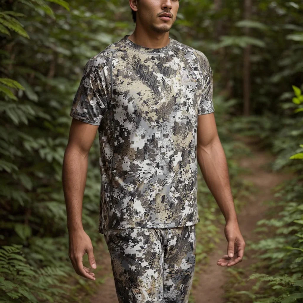 Summer Men's quick-drying printed camo hunting short sleeve T-shirt hunting wear