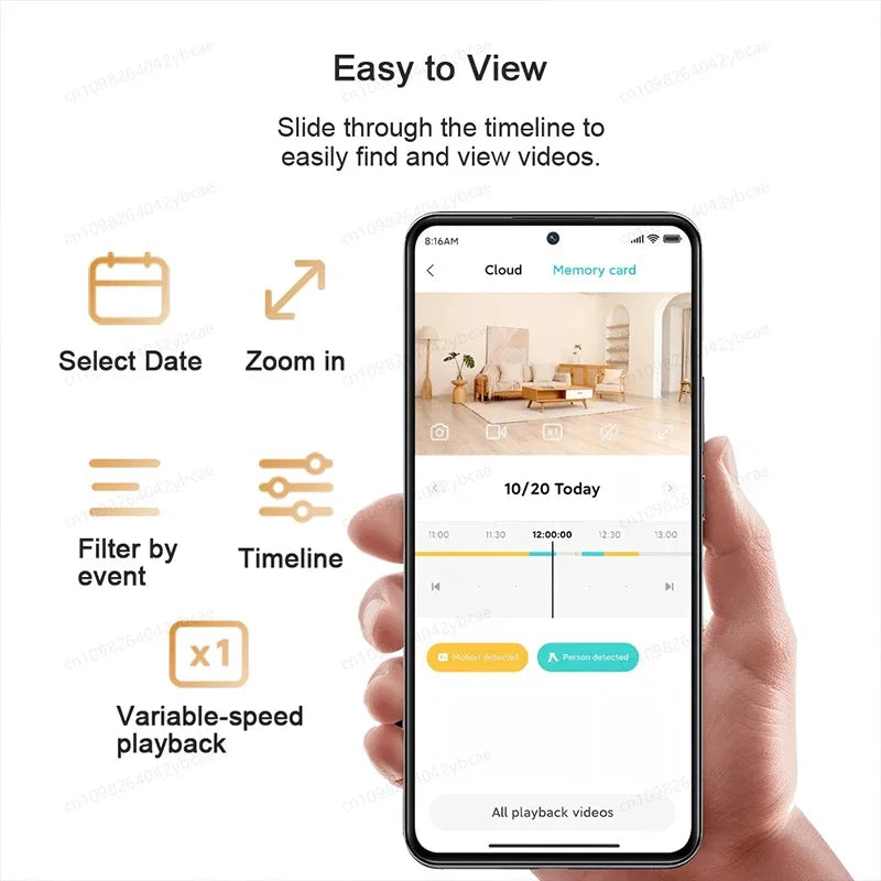 XIAOMI Smart Camera 3 Chinese Version,3K Ultra-clear HD,360° Pan-Tilt-Zoom,AI Human Detection,5 Megapixel Two-Way Voice Calls