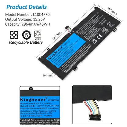 KingSener L18C4PF0 L18M4PF0 L18D4PF0 Laptop Battery For Lenovo ThinkBook 13s 14s 13s-IWL 13s-20R90071GE 14s-IWL 14s-20rm0009us