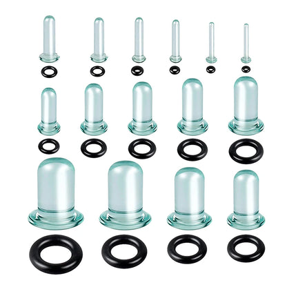 2pcs Glass Ear Gauges Stretching Kit Short Taper Expander 1.6-16mm Stretching Ear Tunnels And Plugs Body Piercing Jewelry