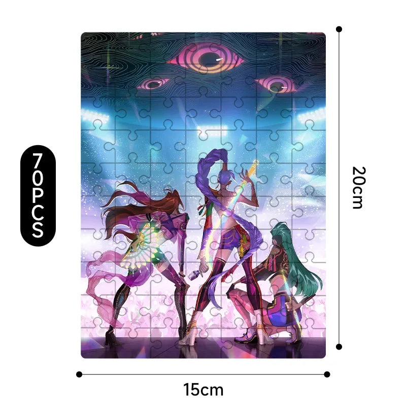 70/300PCS Wooden Jigsaw Puzzle Cool Cyberpunk Anime Family Interactive Game Collectible Gift for Adults Kids Teens Home Decor