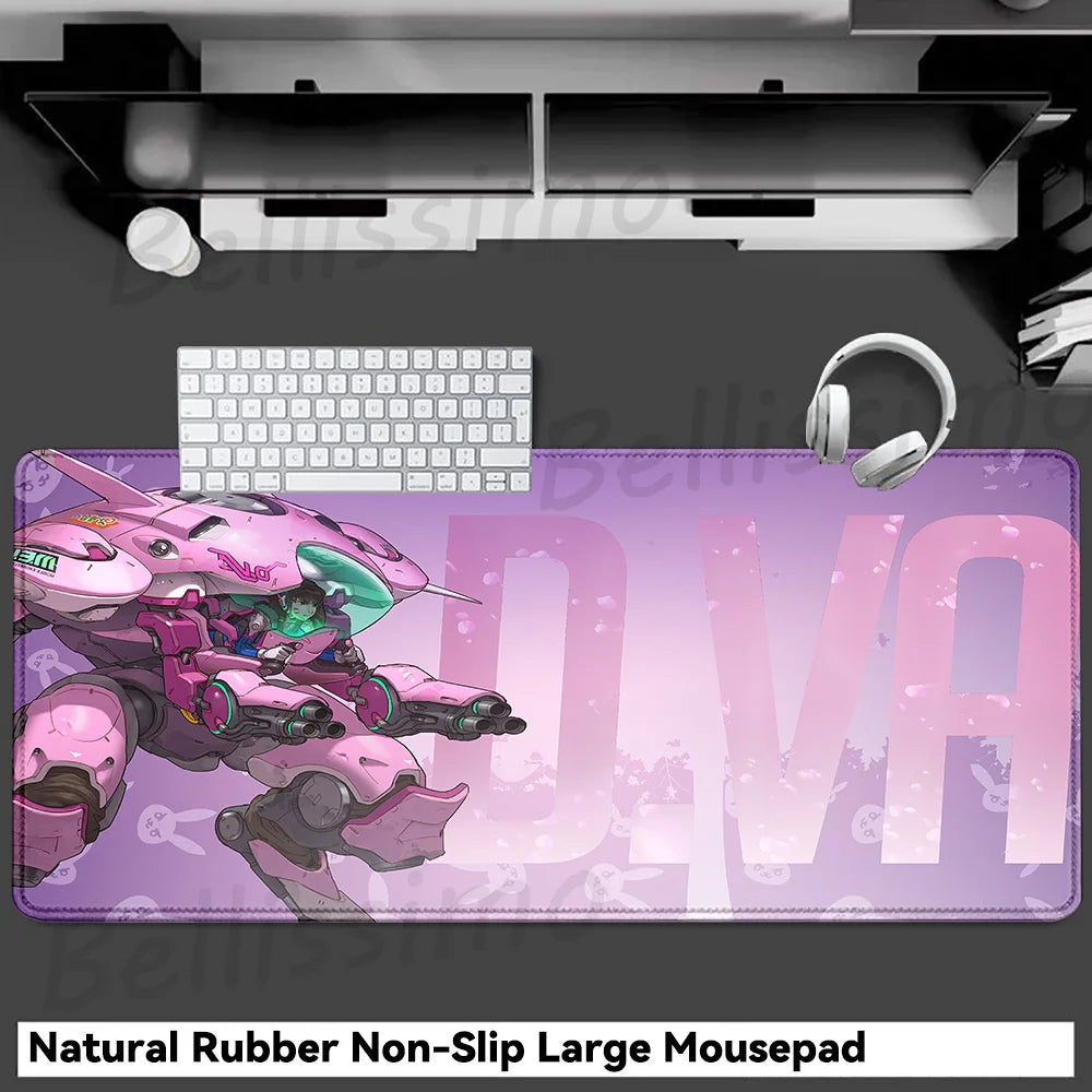 Gaming Accessories O-Overwatch D-D.va Mouse Pad Large Keyboard Mousepad Pc Cabinet Deskmat Xxl Extended Mats Gamer Mausepad