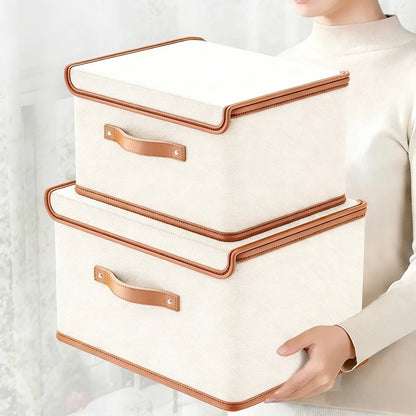 Fabric Box With Lid Large Storage Box Use Wardrobe Clothing Organizing  Quilt Storage Box Clothes Toys Storage Organizer