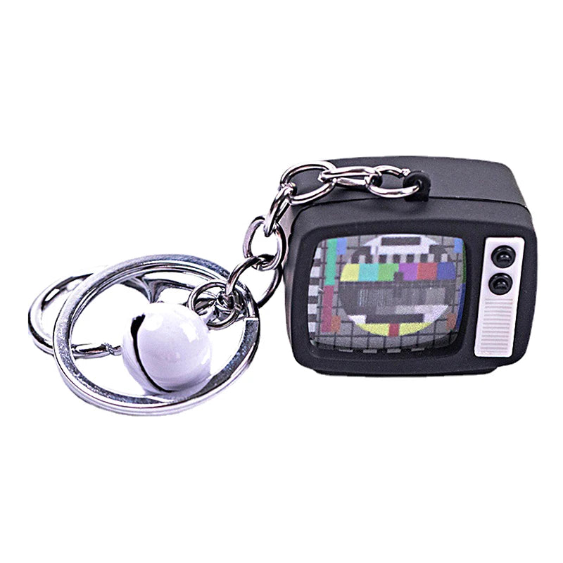 1Pcs Mini TV Keychain Horror Atmosphere Mini TV Keychain Pendant Simulation TV Pendant Bag Pendant