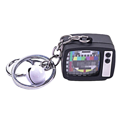 1Pcs Mini TV Keychain Horror Atmosphere Mini TV Keychain Pendant Simulation TV Pendant Bag Pendant