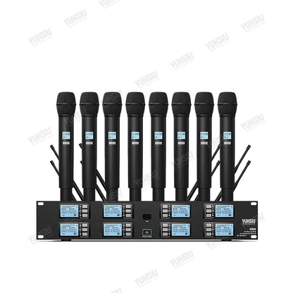 YUHSIU Professional UHF Wireless Microphone 8 channels Handheld lavalier Headset FM Mic For stage performance Band conference