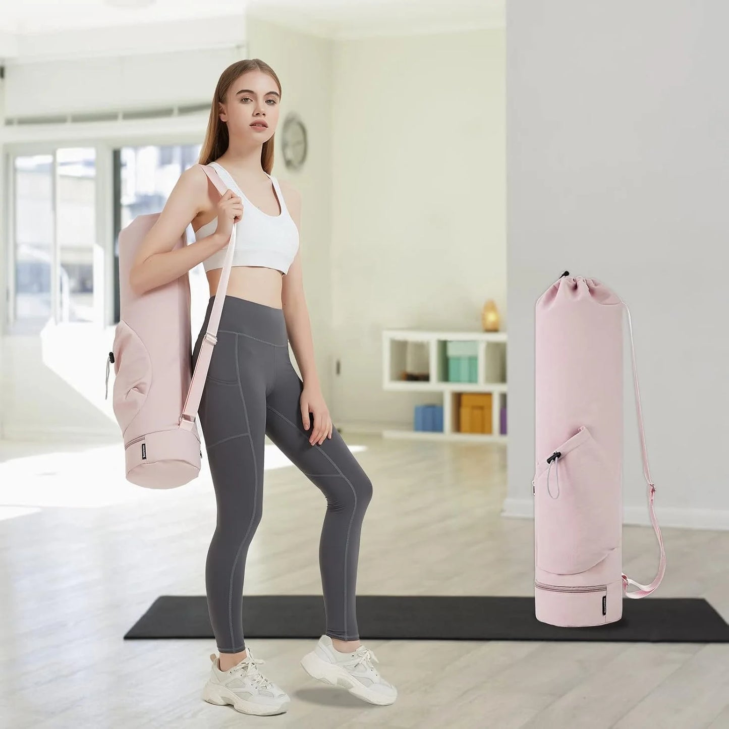 Yoga Mat Bag with Water Bottle Pocket & Wet Storage – Multi-Functional Carrier for Gym, Pilates & Fitness