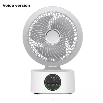 Portable Wall-Hanging Fan With Remote Control Smart Voice Rechargeable USB Household Electric Folding Fan Nightlight Air Cooler