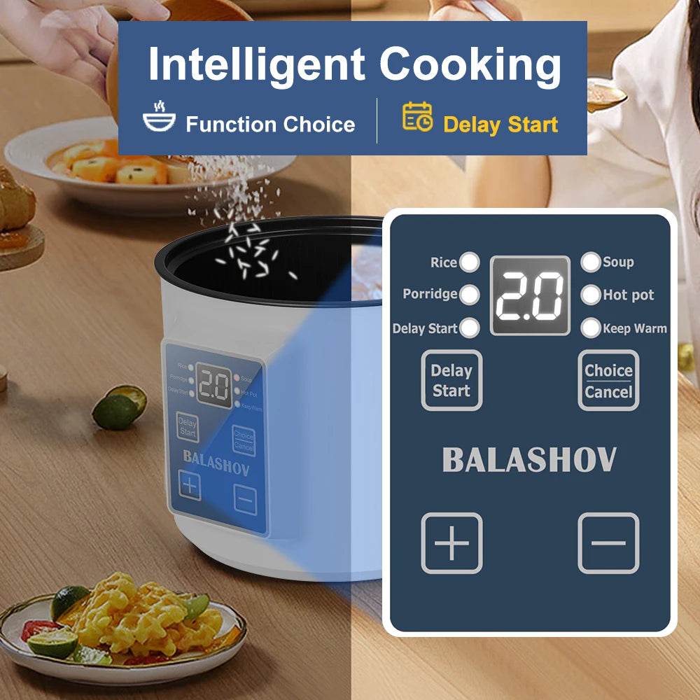 Electric Rice Cooker Single Double Layer Intelligent Automatic Home Mini  Kitchen Cooker 220V/EU Plug MultiCooker Steamed Rice P