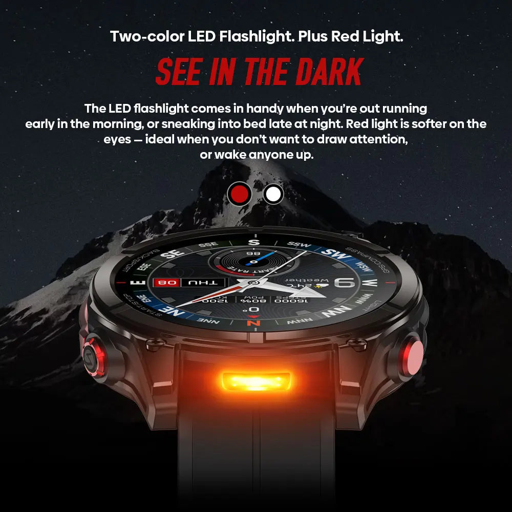 New Zeblaze Stratos 4 Pro GPS Smart Watch 1.43''AMOLED Display Dual-Color Flashlight Music Storage 170+ Workout Modes SmartWatch