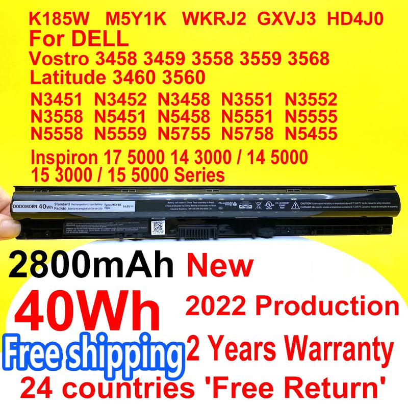 2800MAH 40WH M5Y1K Battery For Dell Inspiron 15 3000 series 15-3551/3552/3567 15 5000 series 5551/5552/5555/5558/5559 Laptop
