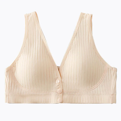 Cotton Maternity Nursing Bras Pregnant Breastfeeding Front Button Thin Breatable Pregnancy Women Underwear No Underwire Bralette