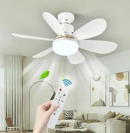 LED Socket Fan Light with Remote Small Ceiling Fan with Light, Cordless Light Socket Fan for Kitchen Bedroom Small Room