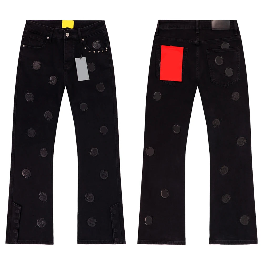 Y2k Baggy Denim Embroidered Jeans Hiphop Rock Revivals Jeans Street Style Sand Wash Distressed Streetwear Clothing Jeans for Men