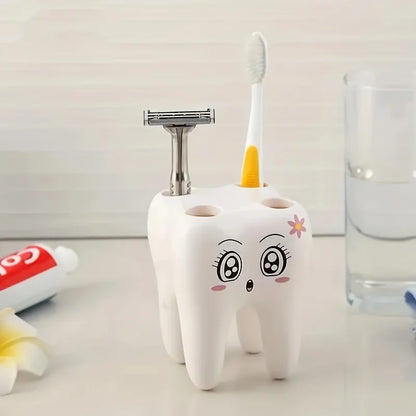 1pc-Cartoon toothbrush companion toothbrush holder, smiling face teeth toothbrush holder, bathroom accessories