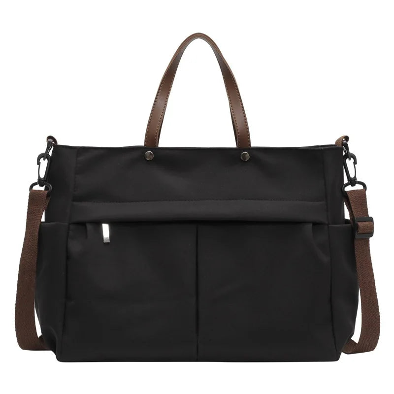 HOMEFISH Stylish Nylon Women's Tote Bag Shoulder Handbag with Large Capacity And Two Pockets for Commuting