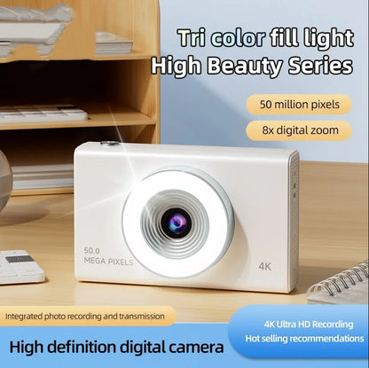 Digital Camera 4K High-definition Camera 50 Million Pixels Autofocus Portable Retro Camera CCD Travel Student Camera