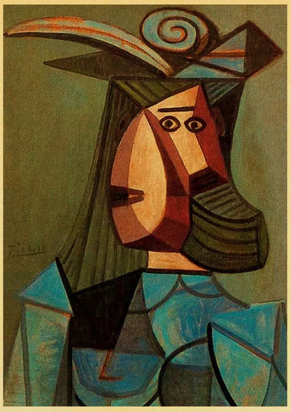 Abstract Painting Pablo Picasso Exhibition Kraft Paper Poster Art Prints Museum Modern Gallery Wall Picture Home Room Decor Gift