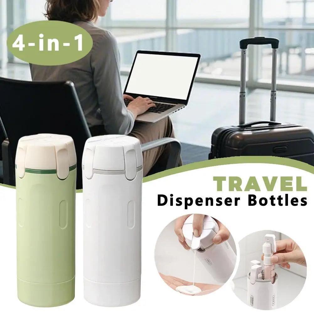 Travel Dispenser Storage Bottle (contains 4*30ml inner bottles) For Shampoo Conditioner Lotion Toner Portable Travel Bottles