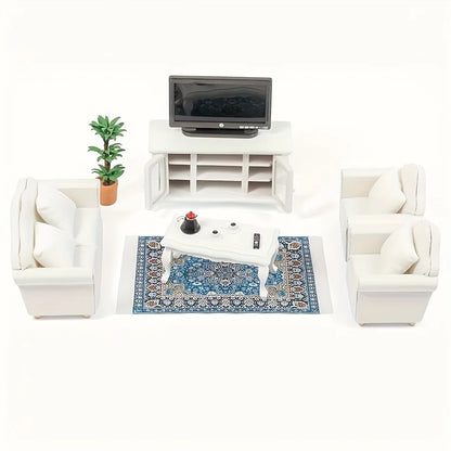 Miniature house, mini furniture, bedroom scene, furniture, sofa, single/double sofa, creative DIY, versatile, Christmas holiday