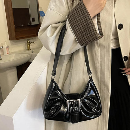 Y2K Retro Pleated Hobo Shoulder Bag for Women Hot Selling Maillard Style Underarm Bag Clutch Handbags for Travel Work Shopping