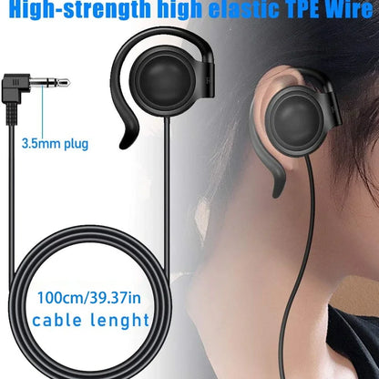 3.5mm One Ear Earphone Single Side Earbud Headphone for Wireless Tour Guide System Receiver Laptop MP3/4 Tablet PC Skype