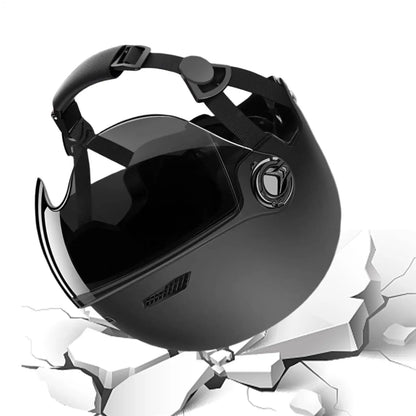 Motorcycle Half Face Helmet with Sun Visor Open Face Adult Riding Helmet Quick Release Safety Protection for Men Women