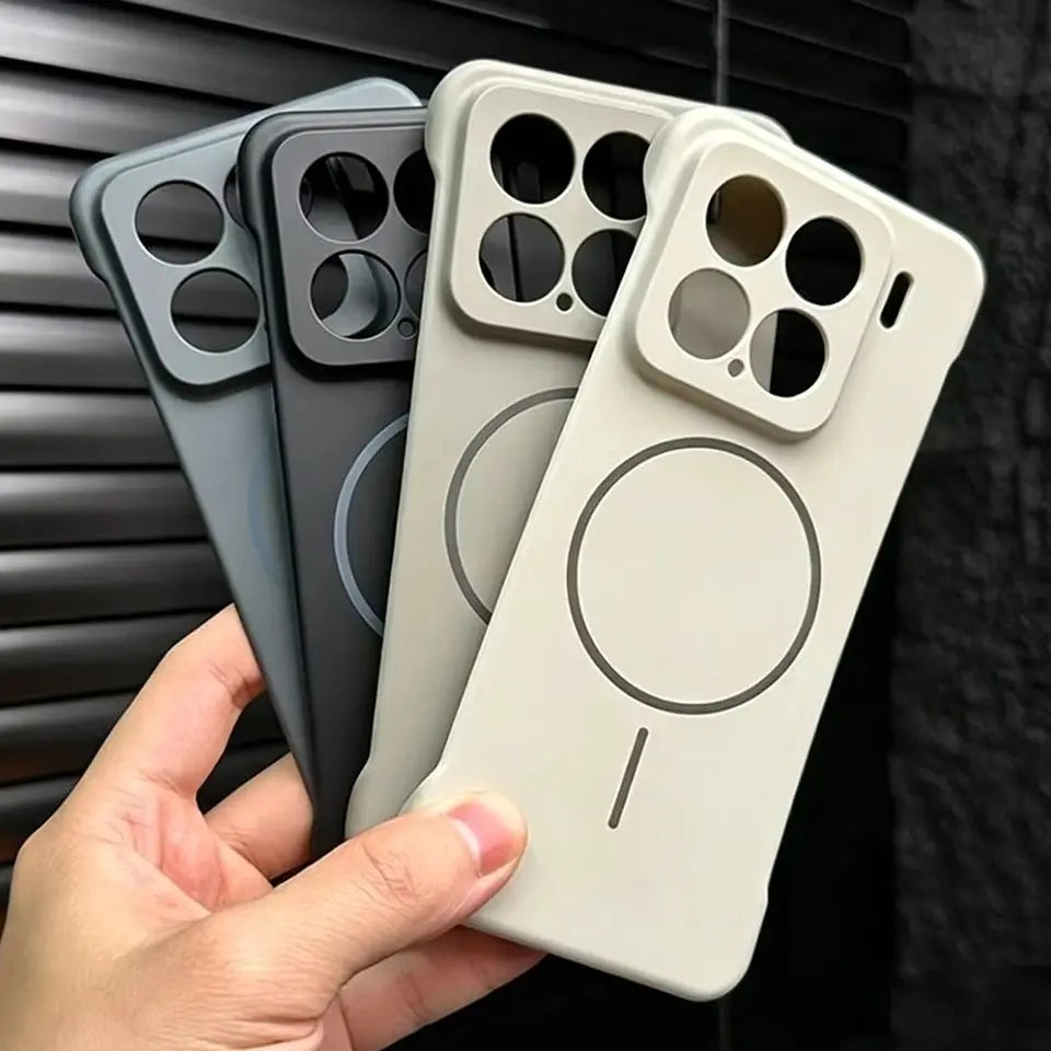 Frameless For Magsafe Magnetic Wireless Charging Case For XiaoMI 17 15 15T 14 14T 13 12 Pro Max Ultra Slim Rugged PC Armor Cover
