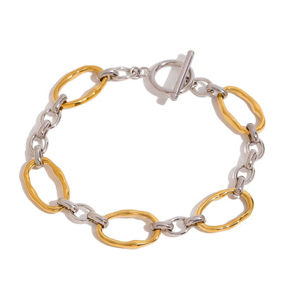 Yori Minimalist Stainless Steel Geometric Chic Bracelet Waterproof Metal 18K Gold Plated Simple Daily High Quality Jewelry Gift