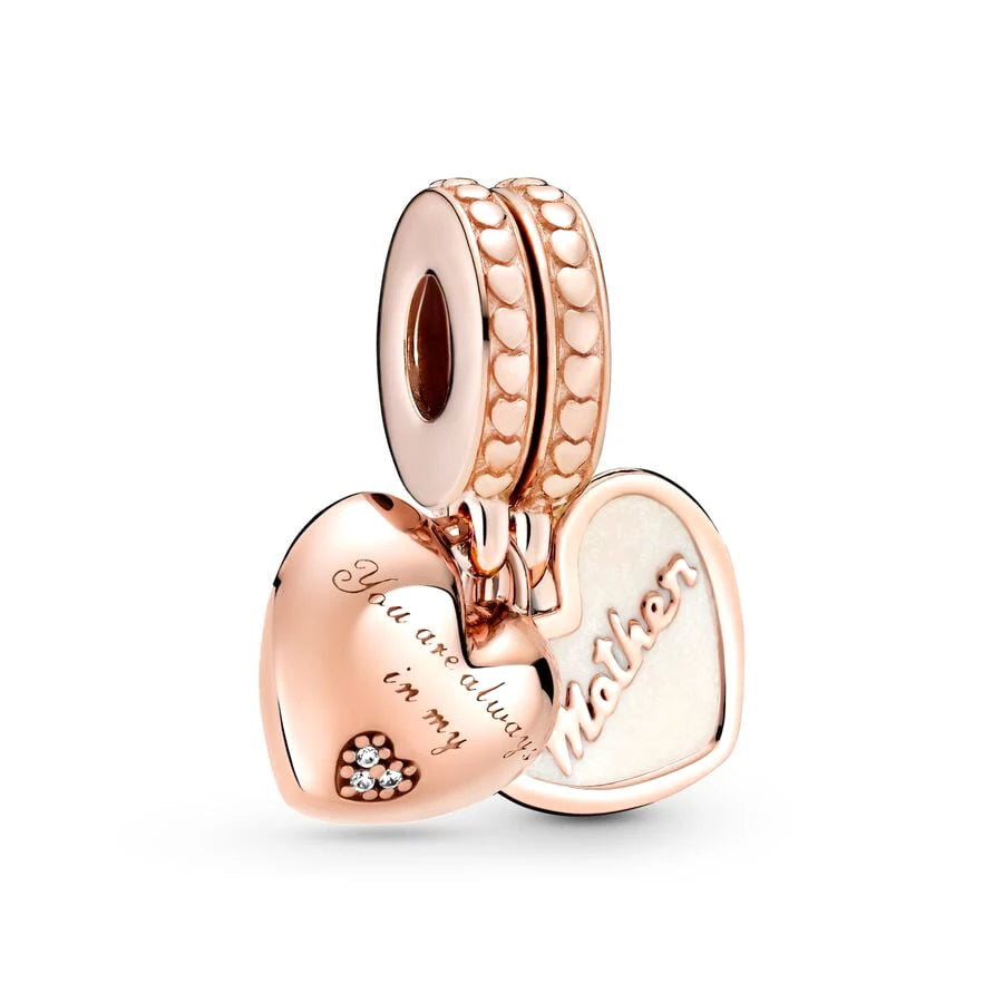 Rose Gold Plated Charms for Bracelet DIY Jewelry Making Heart Flower Strawberry Butterfly Paw Print CZ Pendant Beads Women Gift