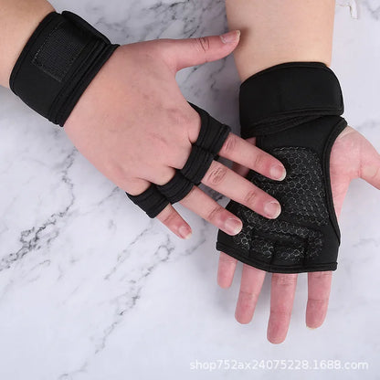 Gym Gloves with Wrist Wrap, Full Protection, Super Breathable Weight Lifting Workout Gloves Exercise Cross Training Cycling