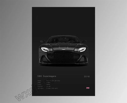 Modern Design Home Decoration Classic Popular Car Brand Motorsport Supercar Canvas Painting Wall Art Aesthetic Room Decor Poster