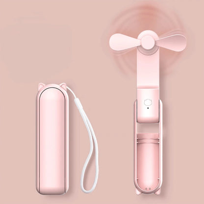 Portable Mini Handheld Fan Small Pocket Fan USB Rechargeable Battery Fan Folding Cooling USB Hand Fan with Power Bank
