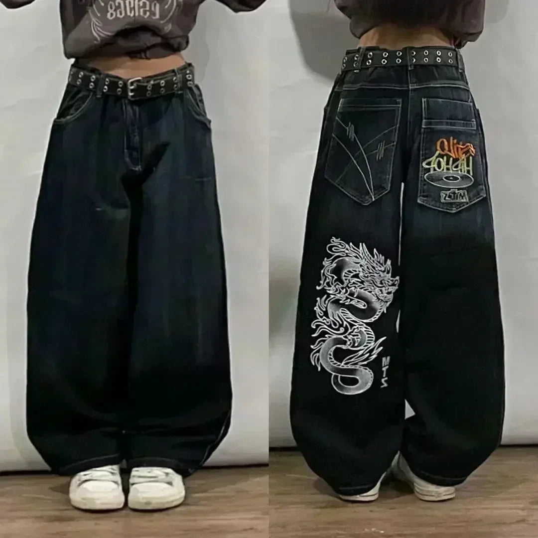 American Fashion Trend Joker Best Sell Special Spot Jeans Women Street Y2K New Punk Oversized Wide-leg Pants Unisex Casual Jeans
