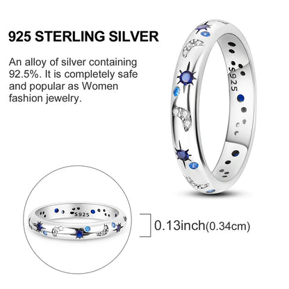 Hot Sale 925 Sterling Silver Ring Eye Plam Frefly Stars Heart Rings For Wedding Women Girls Jewelry Anniversary