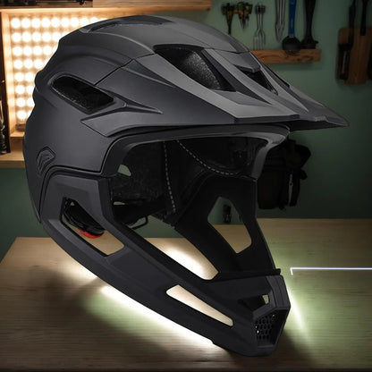 Bike Helmet Bicycle Mountain Bike Helmet Full Face Detachable One-piece Motorcycle Riding Safety Helmet Head Protection