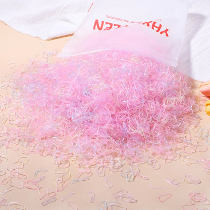 500/1000/2000 Stück bunte Einweg-Haargummis für Mädchen, Haarbänder, Haargummis, Haaraccessoires für Kinder