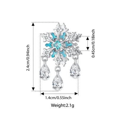 WOSTU 925 Sterling Silver Snowflake Charm Winter Snow Beads Purity Original Fit for Women Girls Necklace DIY Fine Jewelry Gift