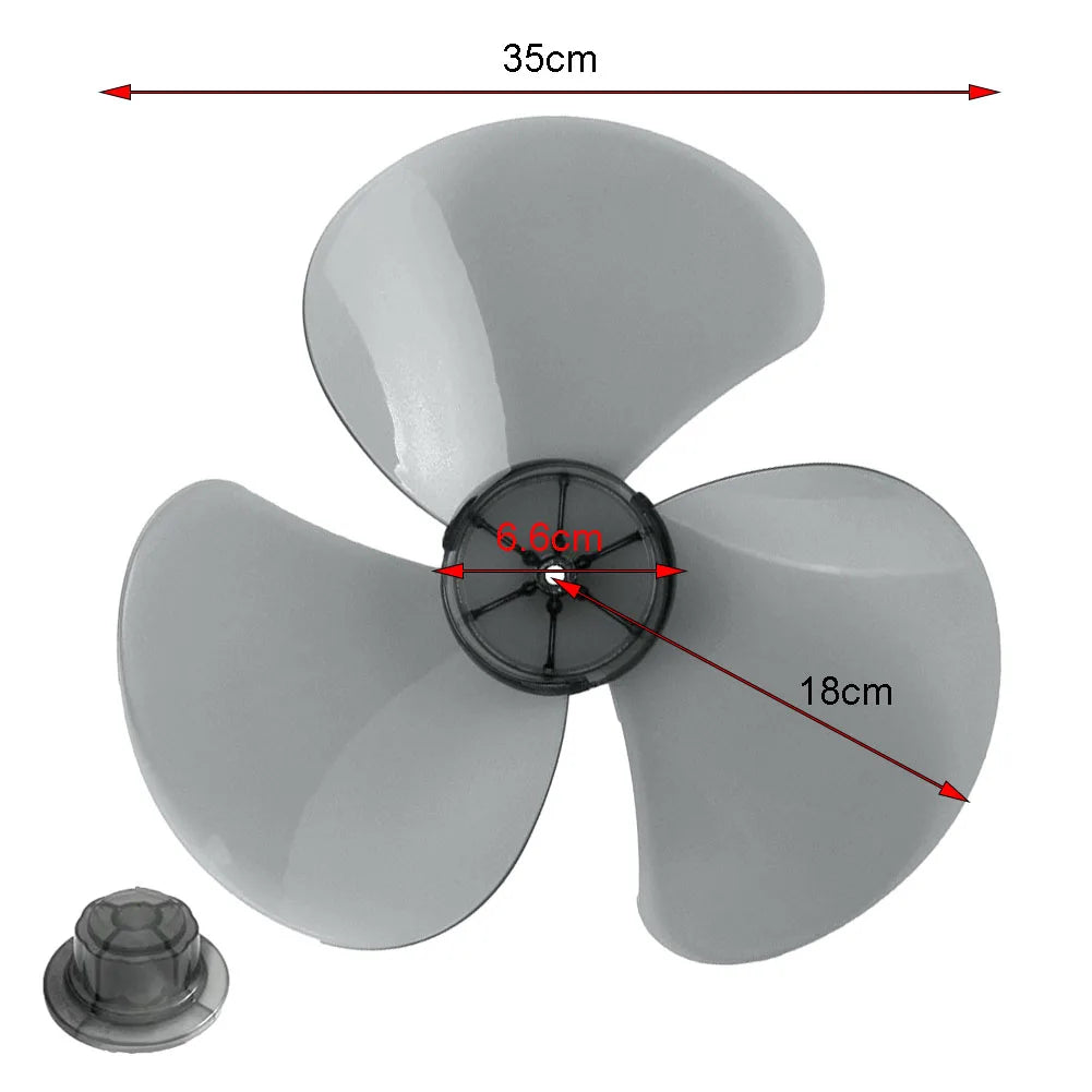 14Inch 3 Leaves Plastic Fan Blade Electric Fan Accessories Household Standing Pedestal Fan Blade Table Fanner With Nut Cover
