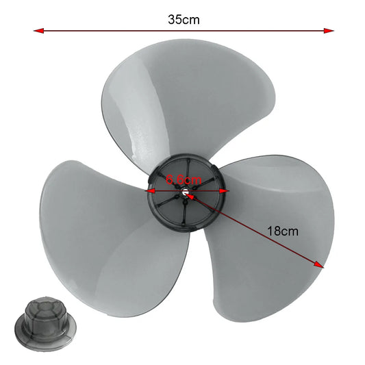 14Inch 3 Leaves Plastic Fan Blade Electric Fan Accessories Household Standing Pedestal Fan Blade Table Fanner With Nut Cover