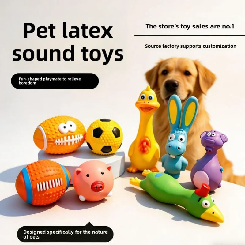 Pet latex sound toy, durable and chew-resistant, for interactive training,relieving boredom and venting for puppies,pet supplies